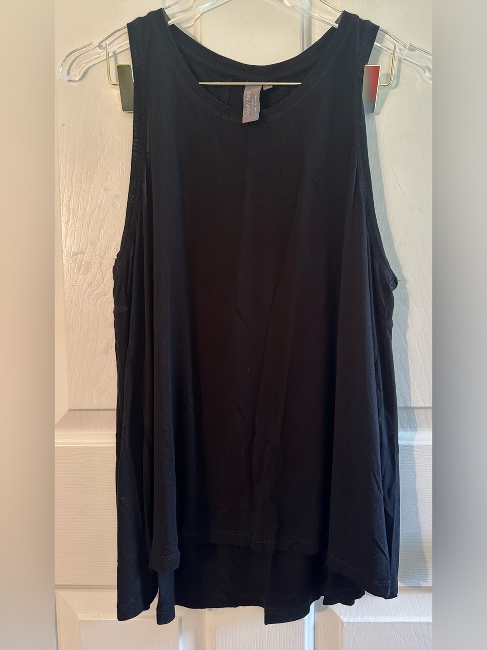 SWEATY BETTY Med Black Lightweight Tank Athleisure Activewear Yoga Mesh See Thru